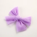 Detail of a purple mesh bow hair clip for girls, showing soft fabric texture and design - 10.5*7.5 CM / Purple