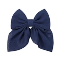 Navy blue floral chiffon oversized bow hair clip with elegant fabric texture - Navy Blue Style (1)