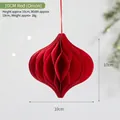 Red honeycomb paper onion ornament for Christmas tree decor, size 10cm x 10cm - 10cm Onion / Red