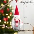 Gnomo natalizio in peluche rosso e grigio, altezza 20cm per decorazione albero - Pupazzo di Neve a Pois Bianchi