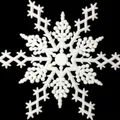 White plastic snowflake ornament with textured bead details for Christmas tree decoration - White Snowflake Style HDJ19