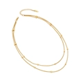 Zweilagige goldene Edelstahl-Schlangenkette mit kleinen quadratischen Perlen - Doppellagige Schlangenkette Mit Würfelperlen Stil (6#)