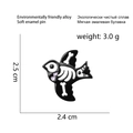 Creative enamel bird skeleton brooch pin made of eco-friendly alloy and black soft enamel - Skeleton Bird (CC1047)