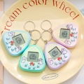 Pink purple green and blue triangular electronic pet game consoles with keychains - Triangle/Random Color