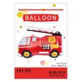 80x87cm large red fire truck shaped foil balloon for children's vehicle theme parties - Fire Truck