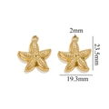 Golden stainless steel starfish charm pendant for DIY jewelry, size 23.5x19.3mm - Gold Starfish-519