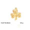 Golden clover charm with Celtic knot pattern 14.5x16.8mm stainless steel pendant - Celtic Clover-Gold
