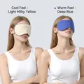 Adjustable ice silk sleep mask with dual cooling and warming sides in blue and yellow - Warm Deep Blue / Cool Pale Cream Yellow