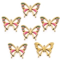 Pink and blue enamel butterfly pendants with golden finish for DIY jewelry - Butterfly Style 1 / 20x25mm / Rose Red