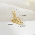 Banana-shaped 14K gold-plated pendant, 21x9.4mm charm for DIY jewelry making - 14K Gold (Banana)