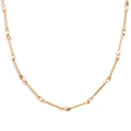 Minimalist 18K gold plated stainless steel linkage chain necklace in a golden finish - Necklace / Gold