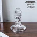 Portacandele in cristallo trasparente con motivo a ghiaccio per decorazioni - Portacandele in vetro - Motivo ghiaccio