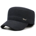 Cappello invernale uomo blu scuro stile militare con logo Hempl in metallo e fodera calda - Regolabile / Blu navy