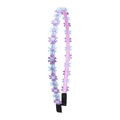 Floral headband in purple and blue daisy pattern for women featuring non-slip black tips - Purple