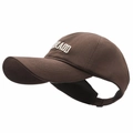 Brown ponytail-friendly baseball cap with white RADD embroidery and open-top design - Adjustable / Coffee