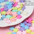 Detail of 1.3x1.4cm star-shaped acrylic beads with 2mm hole for DIY jewelry making - Small Star Shape Mixed Colors