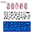Detail of OMQ-06 nail stamping plate featuring dandelion and butterfly patterns - Dandelion Fairy Theme (OM-Q Printing Template 06)