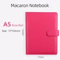 Rose red A5 PU leather loose-leaf notebook binder cover with snap button closure - A6 Casing / A5 - Rose Red (single Shell)