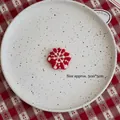 Red wool felt 5cm snowflake flower DIY accessory for Christmas floral decoration - Snowflake - Red