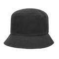 Classic deep black corduroy bucket hat with a premium ribbed texture and minimalist design - One Size / Gray
