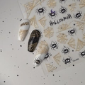 Adesivi per unghie Halloween con ragnatele dorate e ragni neri modello Co-450 - Ragnatela di Halloween (CO-450)