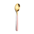 Cucchiaio minimalista in acciaio inox dorato con manico rosa opaco per cena moderna - Cucchiaio da Tavola Rosa e Oro