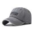 Distressed dark gray washed cotton baseball cap with EST.1993 embroidery in a retro style - Adjustable / Gray