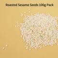 Roasted white sesame seeds 100g pack showing premium full grain texture and natural color - PVC Large Yellow Sesame (500g)