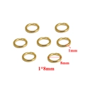 Golden 18K gold-plated stainless steel open jump rings 1x8mm for DIY jewelry making - 1*8mm / Gold