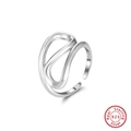 Minimalist 925 sterling silver triple layered intertwined open ring for women - Silver (GAR01-P)