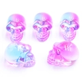 Five creative pink and blue gradient crystal skull ornaments for Halloween decor - No.25 (Pink Blue Gradient Transparent)
