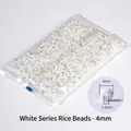 White 4mm glass seed beads for DIY jewelry making with 1.2mm inner hole diameter - White Tones Mixed 4mm