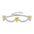 Elegante pulsera de plata con gemas amarillas en forma de pera y brillo sutil - Circonita Rosa