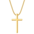 Élégant collier en acier inoxydable doré avec un pendentif croix minimaliste de 45mm - Collier / Or
