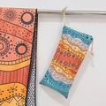 Bohemian style quick-dry beach towel with orange tribal patterns and drawstring storage bag - Desert Camel (Double-sided Print with Cloth Bag)