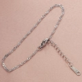 Elegant silver stainless steel water wave chain necklace with adjustable lobster clasp - 2mm 40+5cm Necklace / Steel