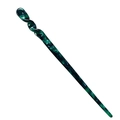 Detail of dark green acetate hair stick featuring vintage marble texture and polished finish - 7# Dark Green