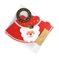 Kit confezione regalo di Natale con cartoncino Babbo Natale e anello dorato - Stile Babbo Natale