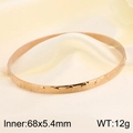 Bracciale in titanio oro rosa con trama punteggiata, diametro interno 68mm - Bracciale Rigido Singolo con Motivo a Cuore / Interno 68x5.4mm / Oro rosa