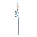 Reusable blue spiral plastic straw for kids featuring a colorful cartoon ice cream topper - Light Blue