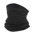 Detail shot of the thick black polar fleece texture on a thermal neck gaiter for winter - Fleece With Drawstring / Dark Gray