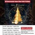 Golden Christmas tree static window sticker variant showing size chart and dimensions - Small (40*45CM)