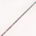 Detail of tennis bracelet featuring a row of colorful pink, purple, green and blue zircons - Platinum Plated - Light Mixed Colors