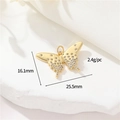 14K gold butterfly pendant with colorful zircon stones and 16.1mm by 25.5mm dimensions - 14K Gold-h-12571