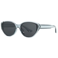 Retro cat-eye sunglasses with translucent light blue frames and dark grey lenses - Translucent Grey Frame Grey Lens