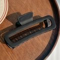 Matte black rectangular shark hair claw clip in a minimalist geometric hollow design - 13CM Rectangle / Matte Black