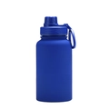 Navy blue 650ml matte sport water bottle with portable carrying loop handle - Sapphire Blue - Sport