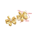 Gold stainless steel bow charms with pearl detail and dimensions 28x20mm shown - Bowknot Pearl Pendant (F2338) / 5 Pieces/Pack (20x28mm) / Gold