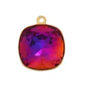 Cushion-cut purple and orange gradient zircon pendant with gold plated copper frame - M601975-Fuchsia