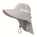Dettaglio cappello parasole grigio con rete traspirante e protezione per il collo - M (56-58cm) / Grigio chiaro